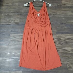 Sundance Orange Sleeveless Halter Tank Dress V-neck Sleeveless